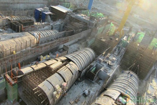 孤山電站1至4號機組尾水管全部提前吊裝完成